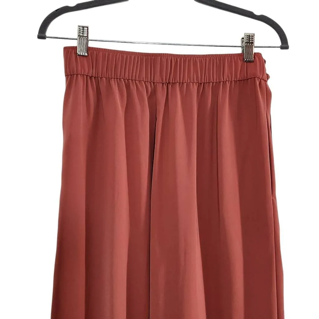 Octavia Terra Cotta Wide Leg Capri Pants Size Small Flowy Pull - Image 5