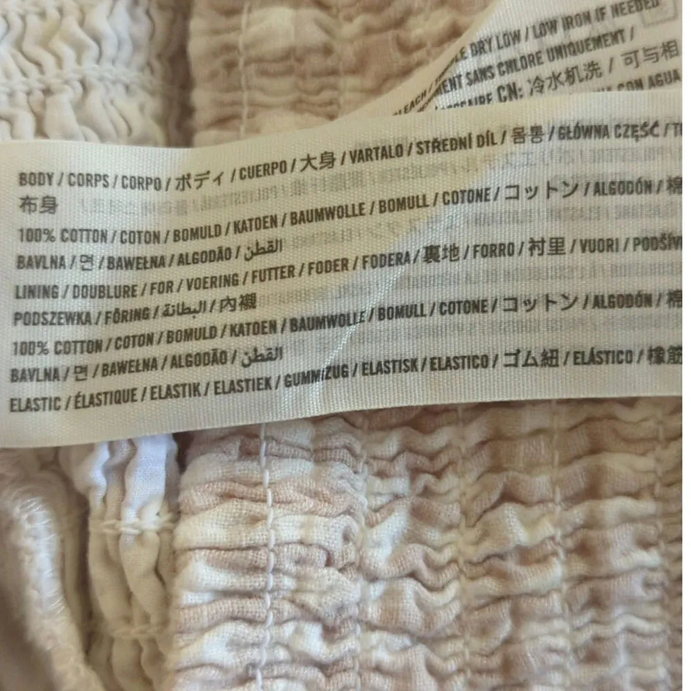 Abercrombie & Fitch Pink Plaid Smocked Hem Cropped Milkmaid Top Women's Medium‎ - Image 5