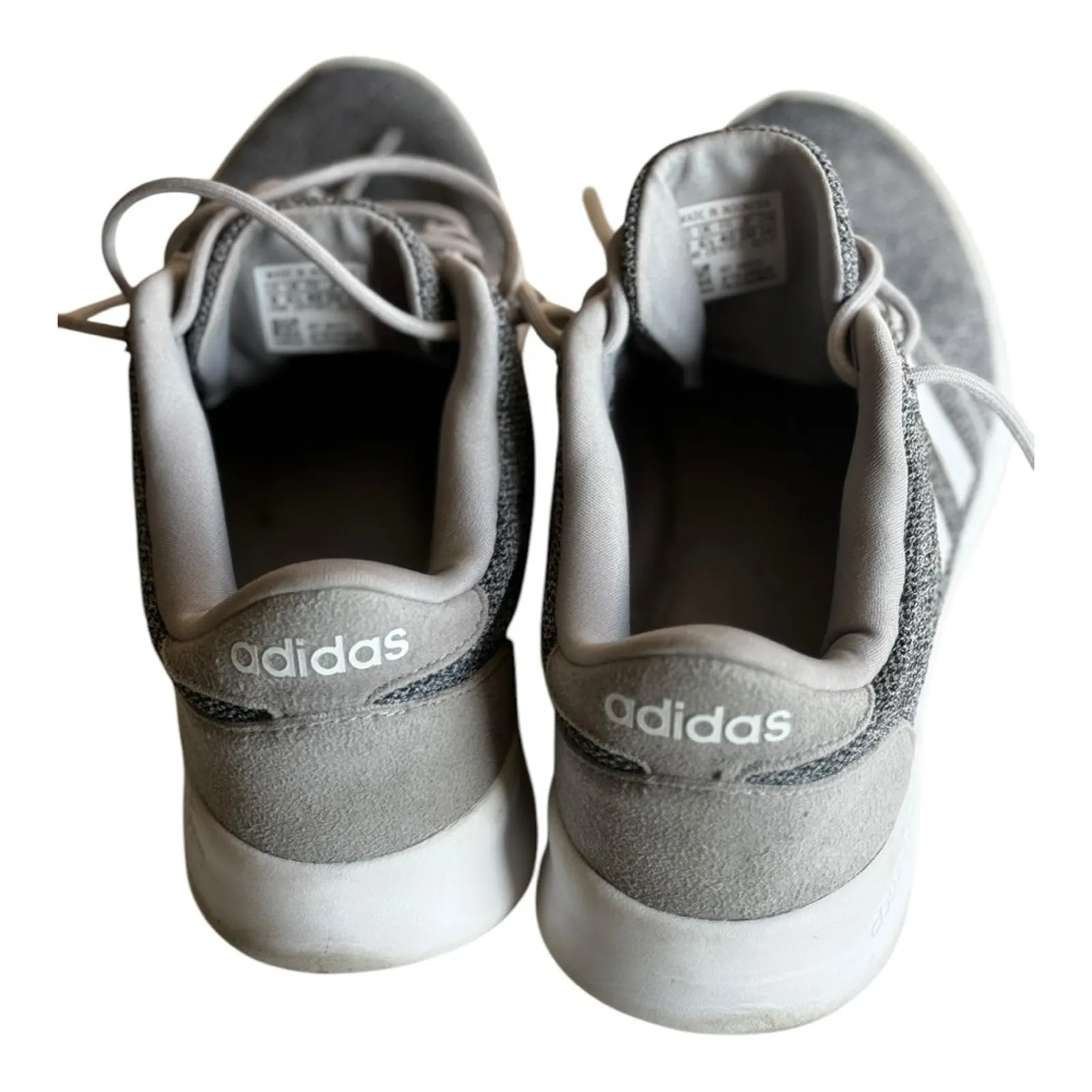 Adidas Women’s  Athletic Sporty  Workout Striped Gray & White Sneakers Sz 8 - Image 2