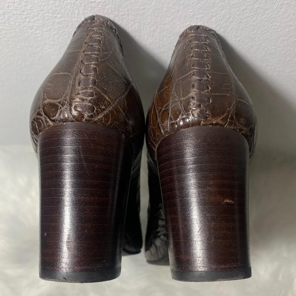 Jack Rogers Marlo Brown Leather Gold Hardware Heel Size 7 1/2M - Image 6