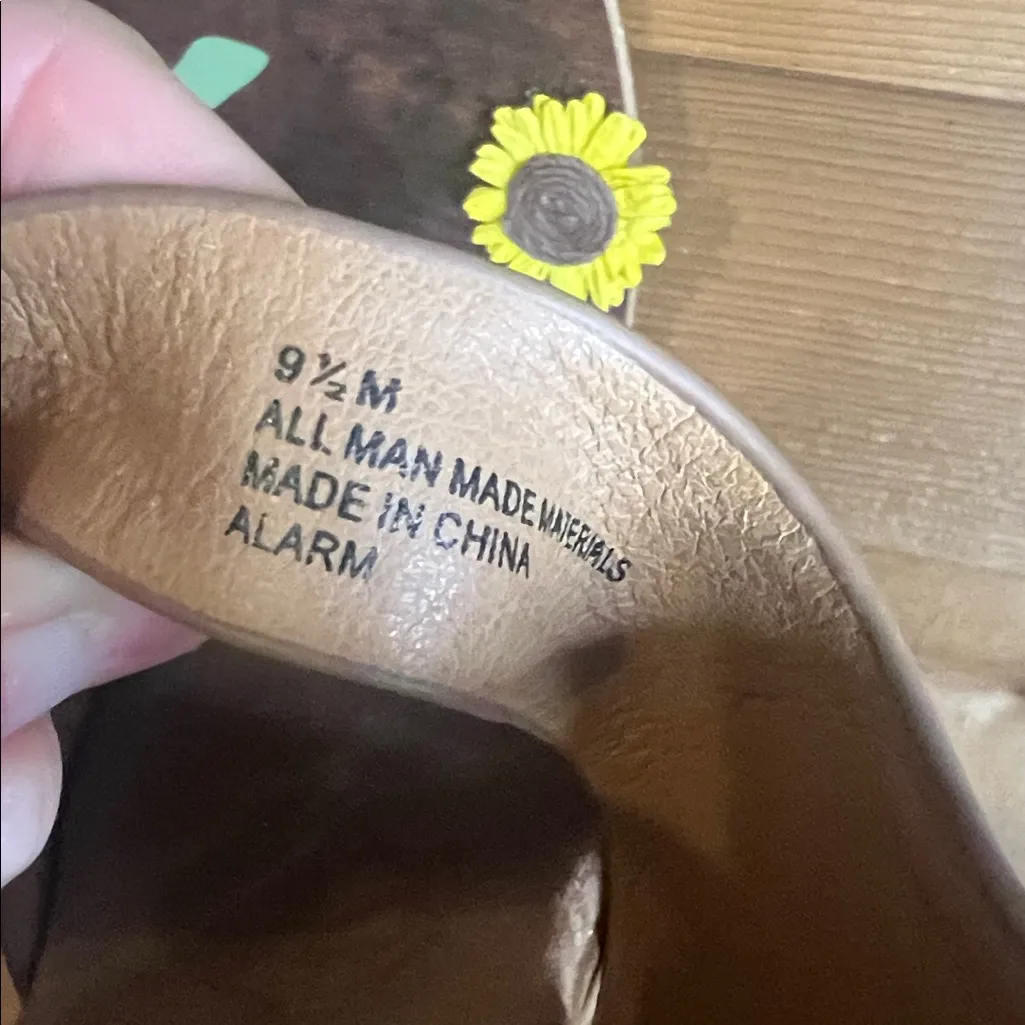 Cliffs White Mountain Altheda Braid Wood Clog Platform Heel Sandal 9.5 Tan Brown - Image 7