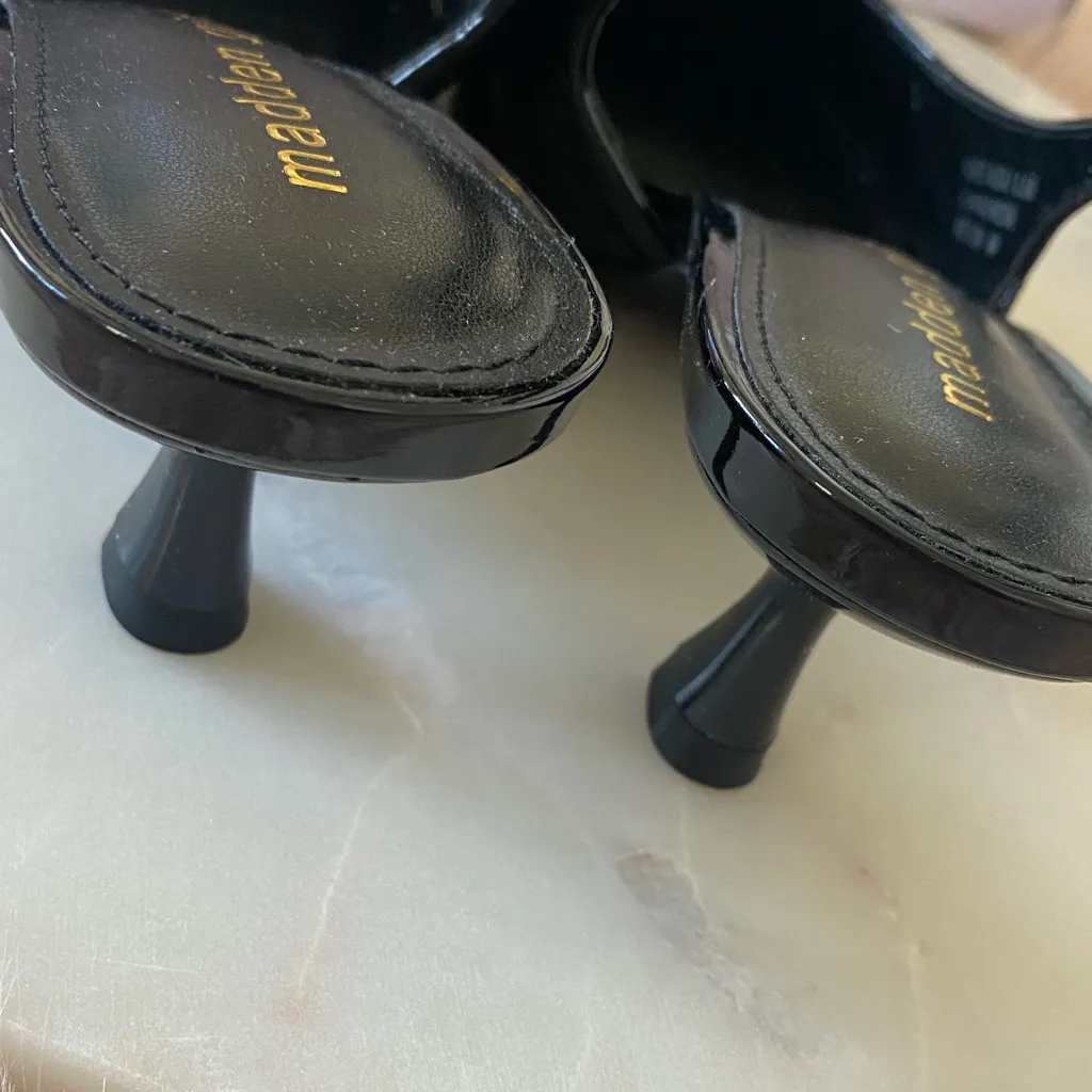 NWT Madden Girl Valerie Women's Glossy Black Slingback Heels - Image 7