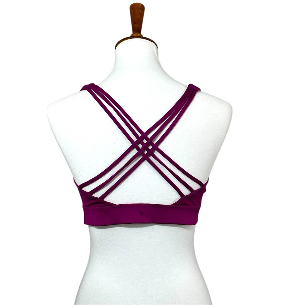 Victoria’s Secret On Point Pink/Purpls Sports Bra with strappy back size M - Image 3