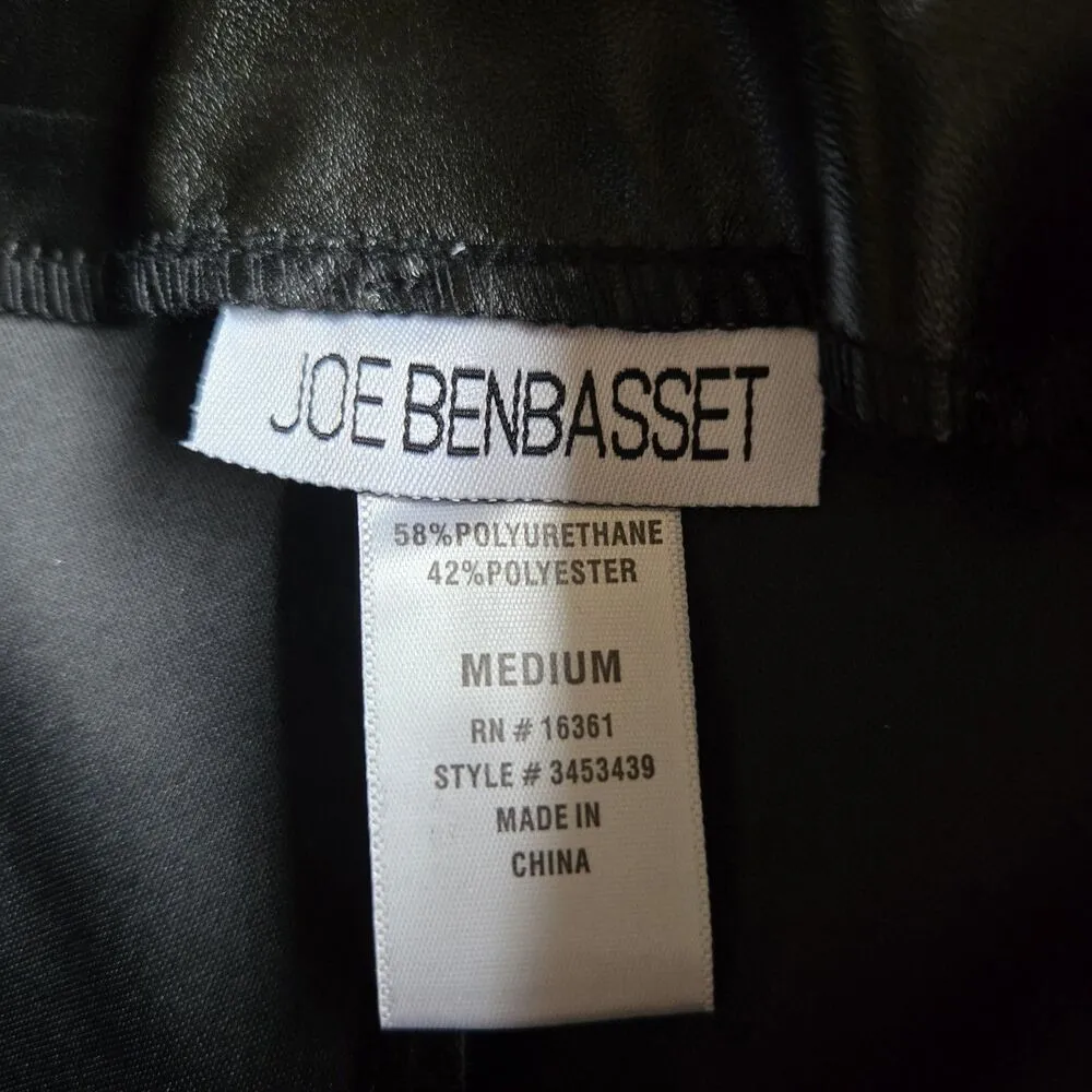 Joe Benbasset Black Faux Leather Skort Size Medium High Waist Mini Skirt Shorts - Image 5