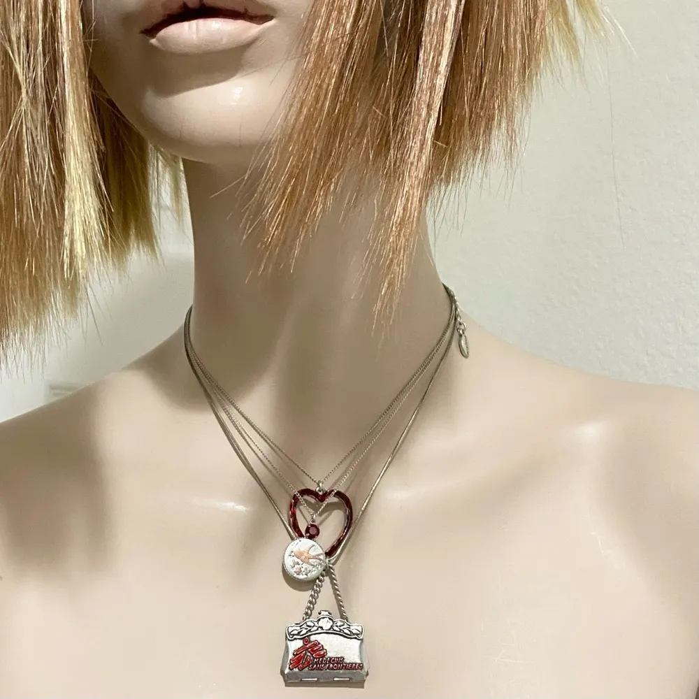 Rare Pilgrim MSF Triple Chain Pendant Necklace - Image 2