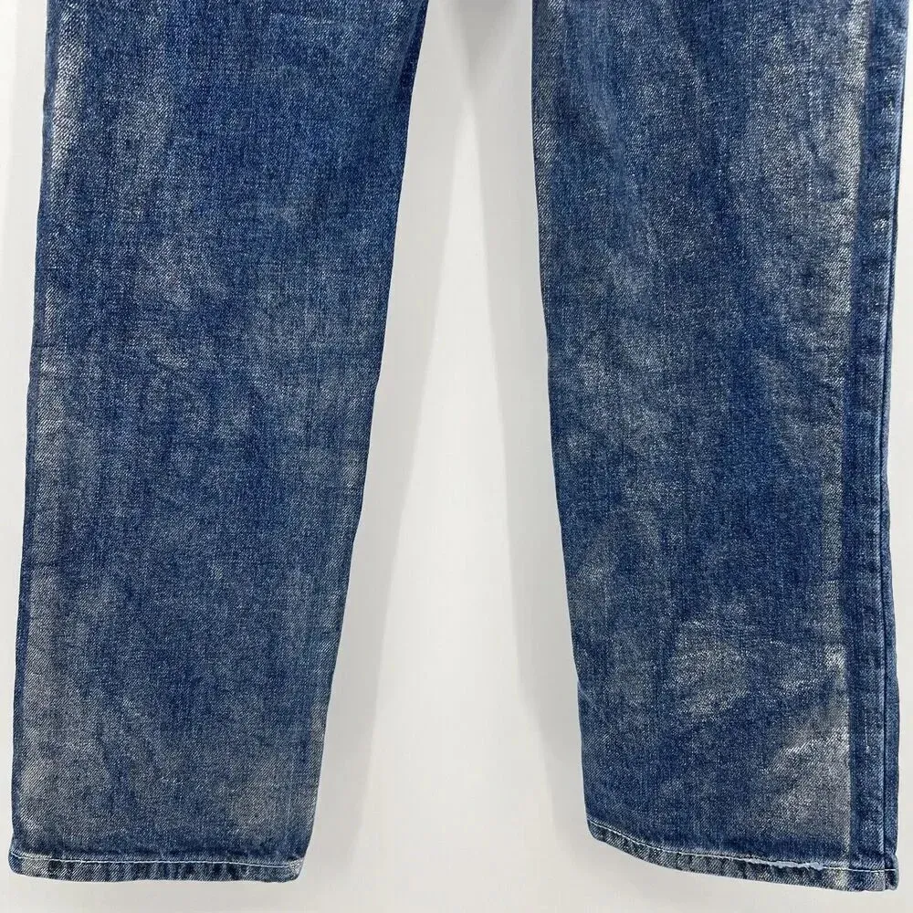 BDG Urban Outfitters Straight‎ Leg Cowboy Jean Metallic Mid Rise Women's Size 25 - Image 7