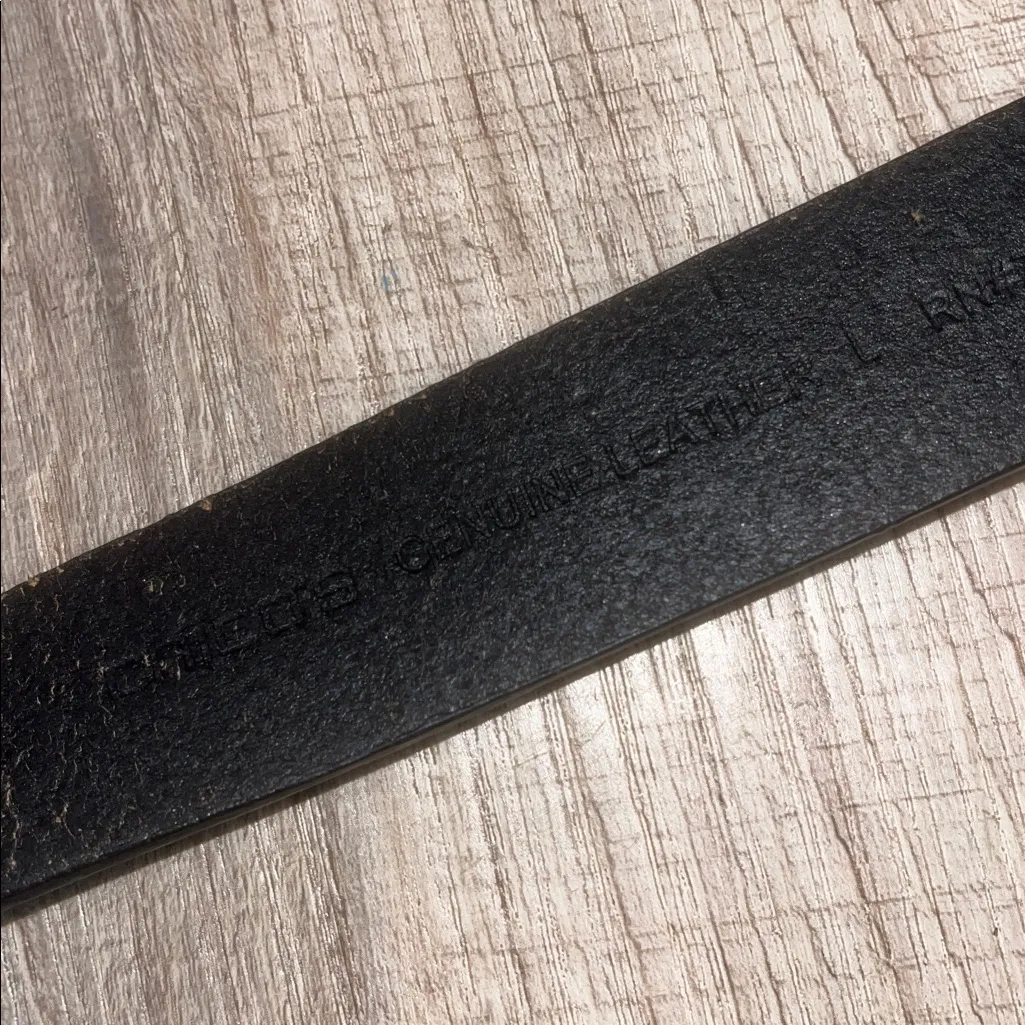 Chico’s Silver Hardware Stretch Hook Genuine Leather Hip Belt Sz L - Image 4