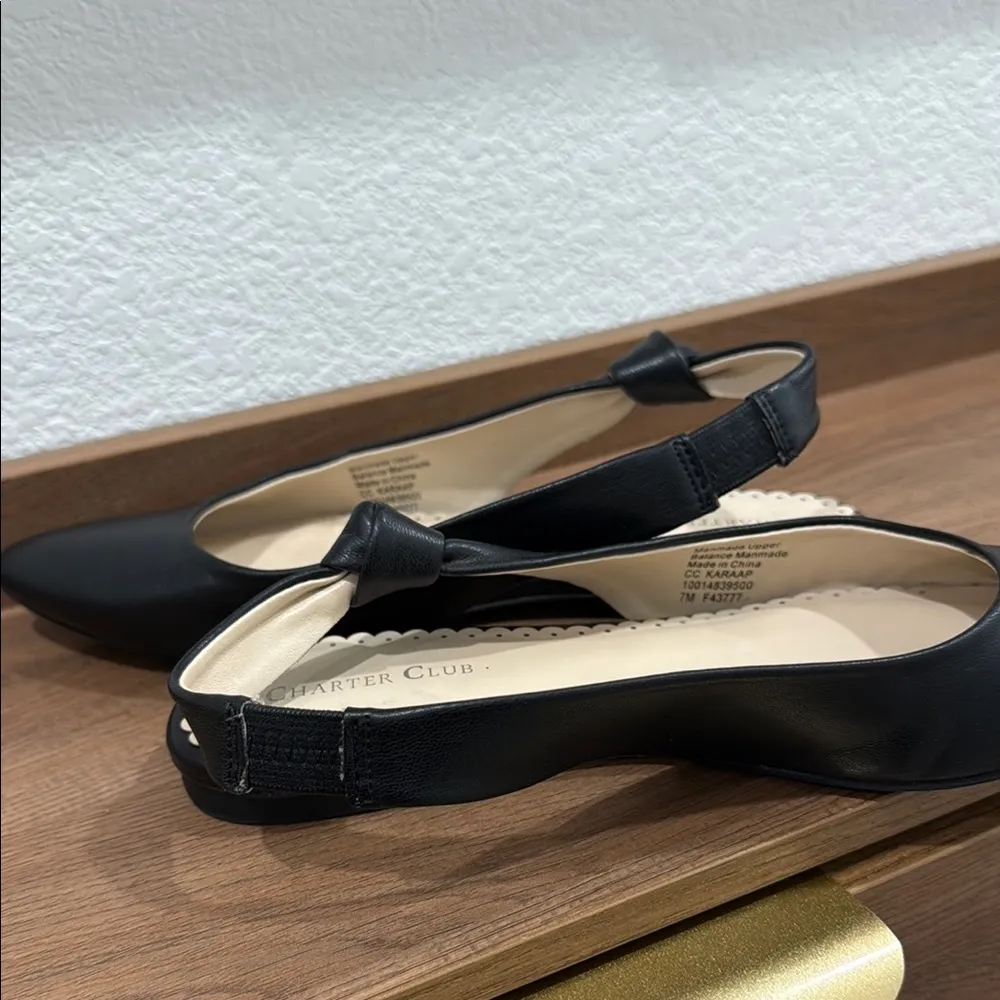 Charter Club Black Flats Minimalist Pointed-Toe Design - Image 7