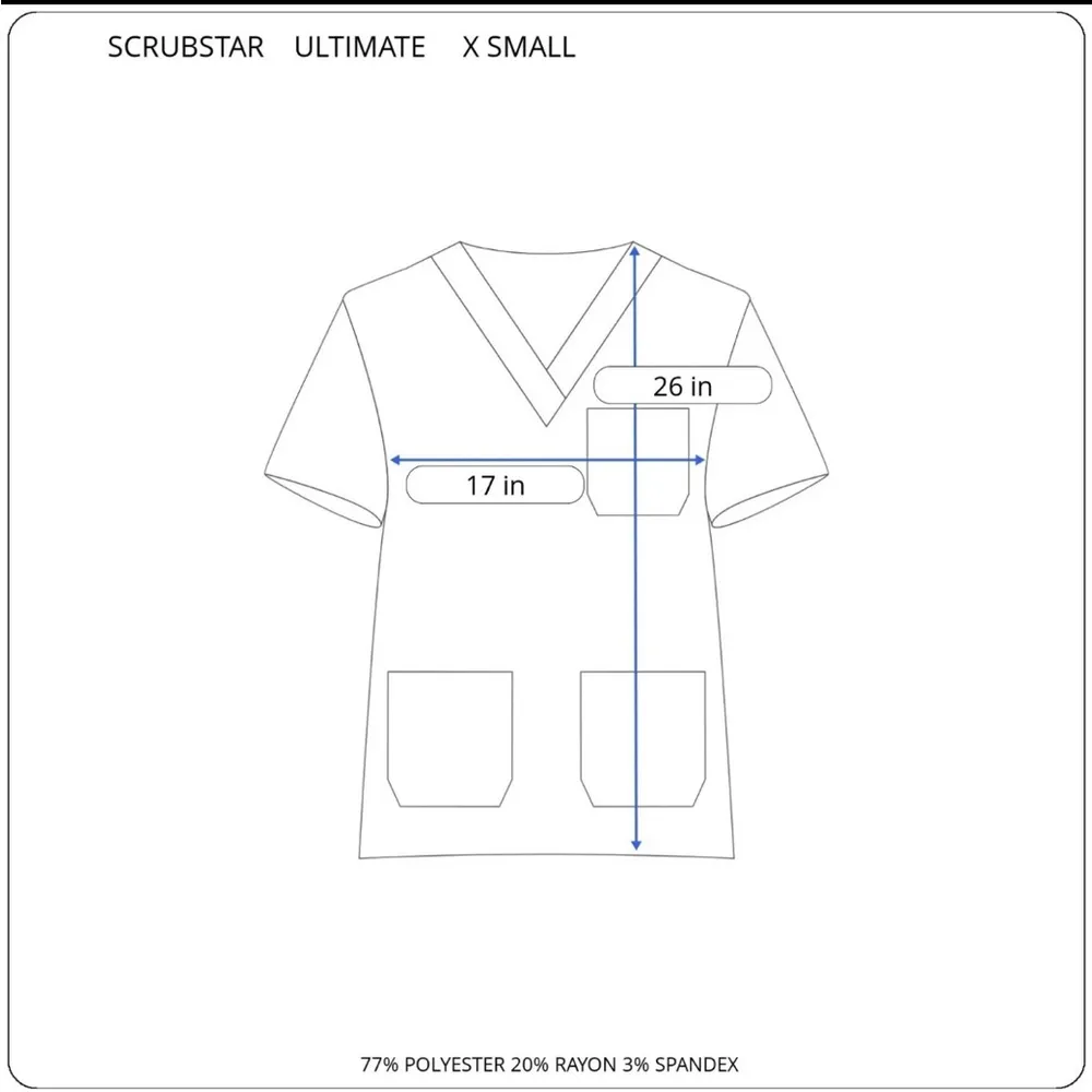 NEW!! Scrubstar Ultimate Stretch Electric Blue Scrub Top - Image 5