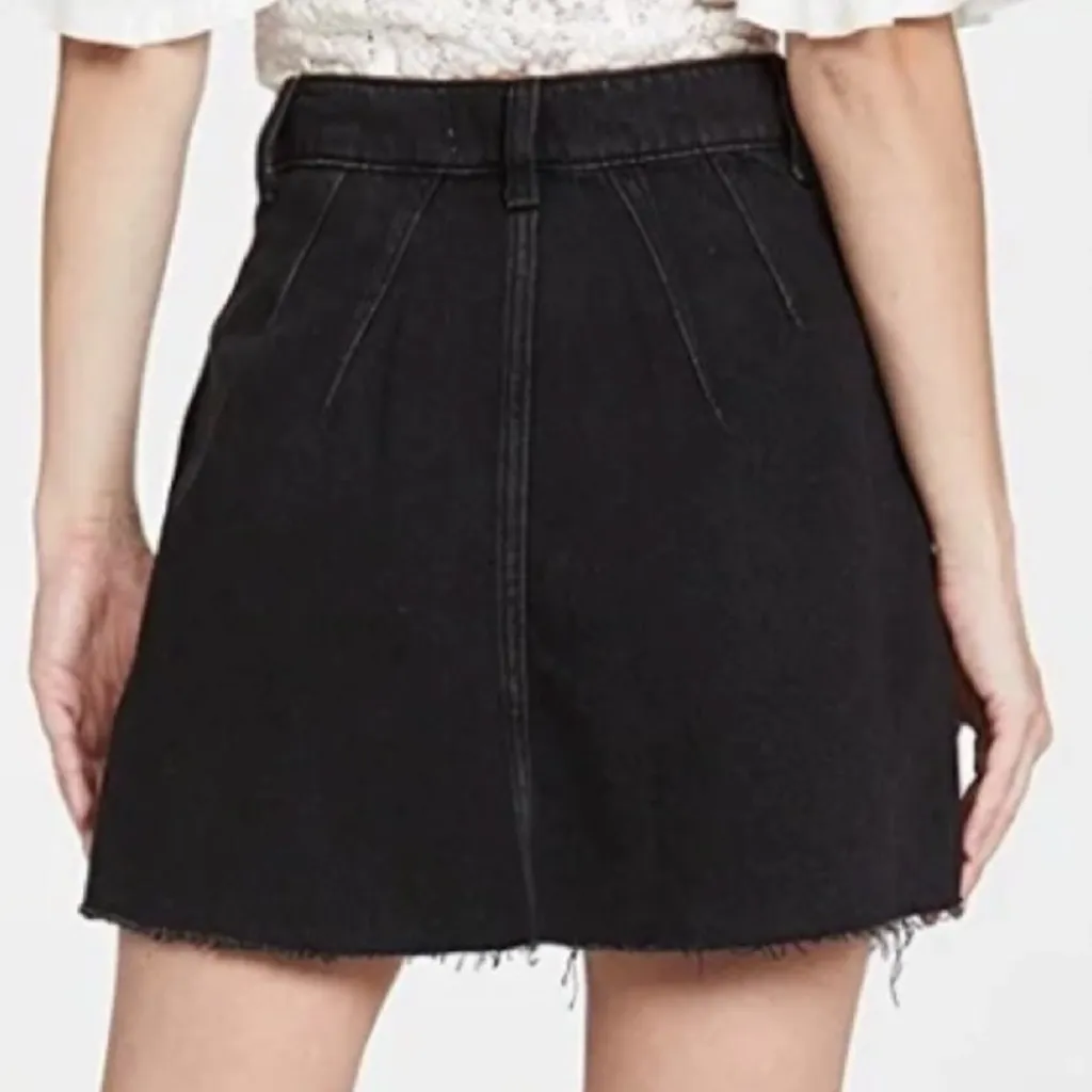 We The Free By Free People Cosmico Flirt black denim mini skirt - Image 2