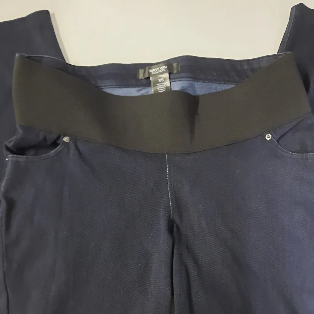 Simply Vera Vera Wang Leggings Womens XS Blue Stretch Pants - Image 2