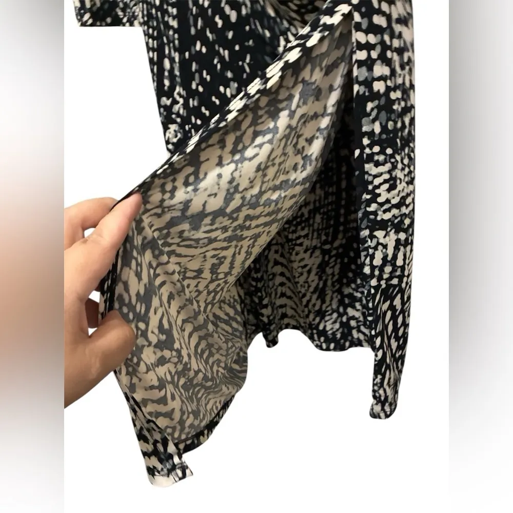 Lauren Ralph Lauren Monochrome Long Sleeve Wrap Dress 8P - Image 6