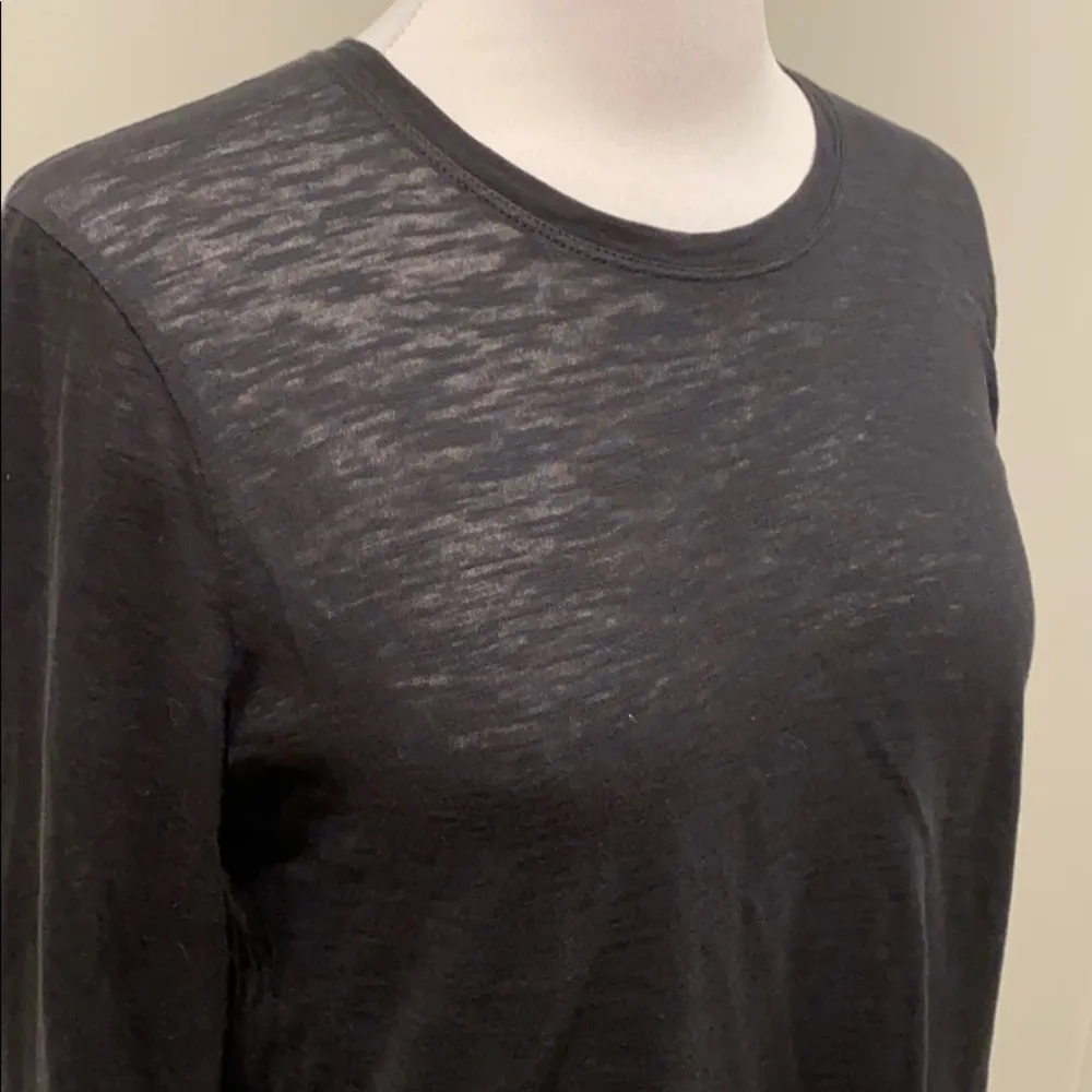 Vince Navy White Colorblock Long Sleeve Tee - Image 4