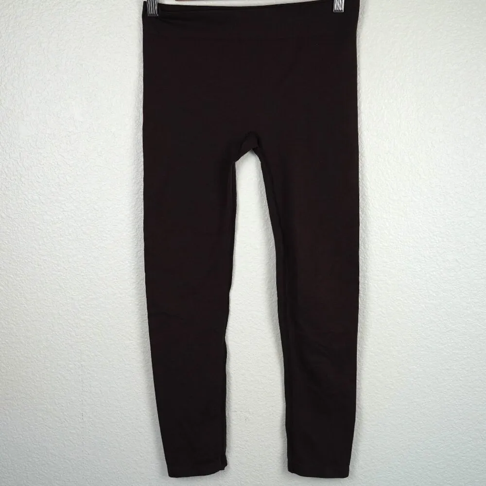 Title Nine Brown Leggings M Seamless Stretchy Activewear Minimalist Comfort - Image 5