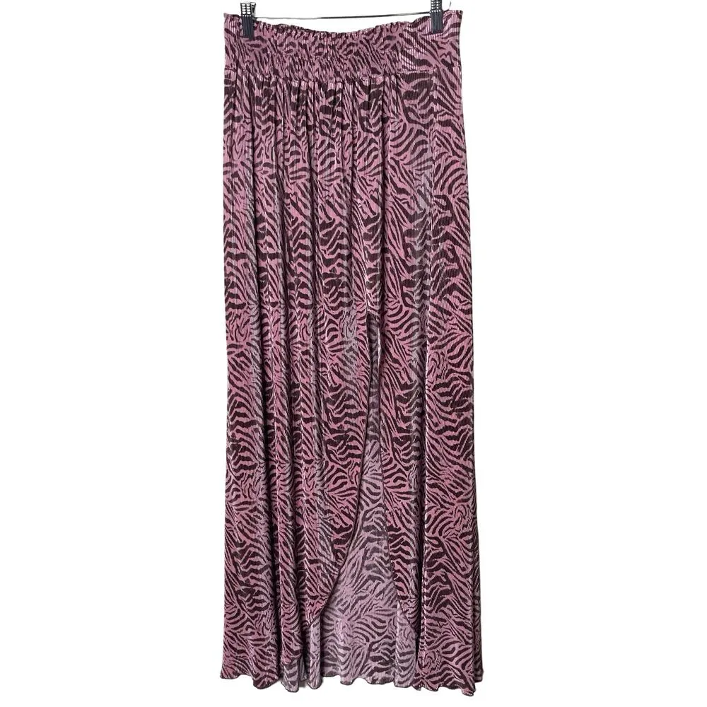 RAMY BROOK Pink Vivica Zebra-Print Maxi Skirt sz S - Image 2