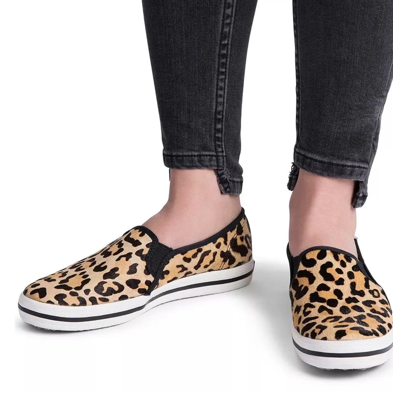 Keds x Kate Spade Sneakers Slip-On Pony Hair Leopard Animal Print Comfortable 10 - Image 2