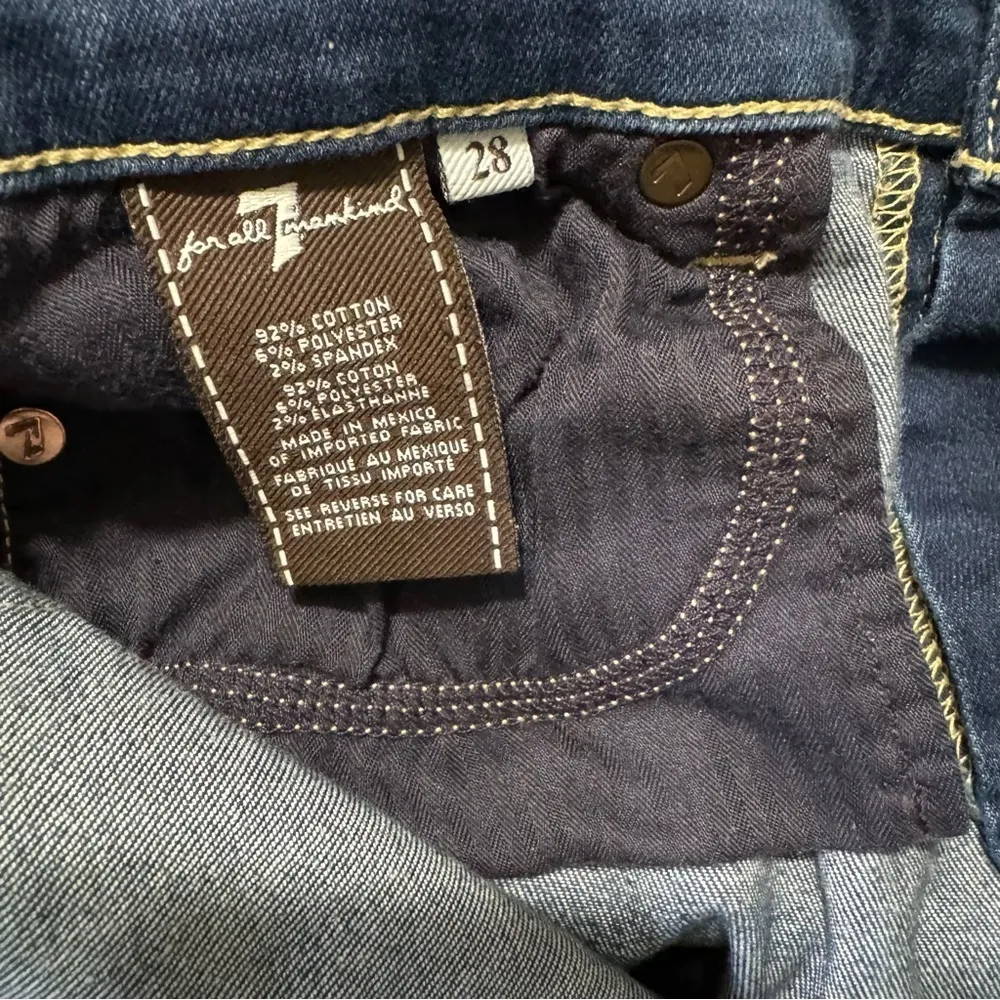 7 For All Mankind Women Cropped Ankle Gwenevere Mid Rise Washed Blue Jeans Sz 28 - Image 11