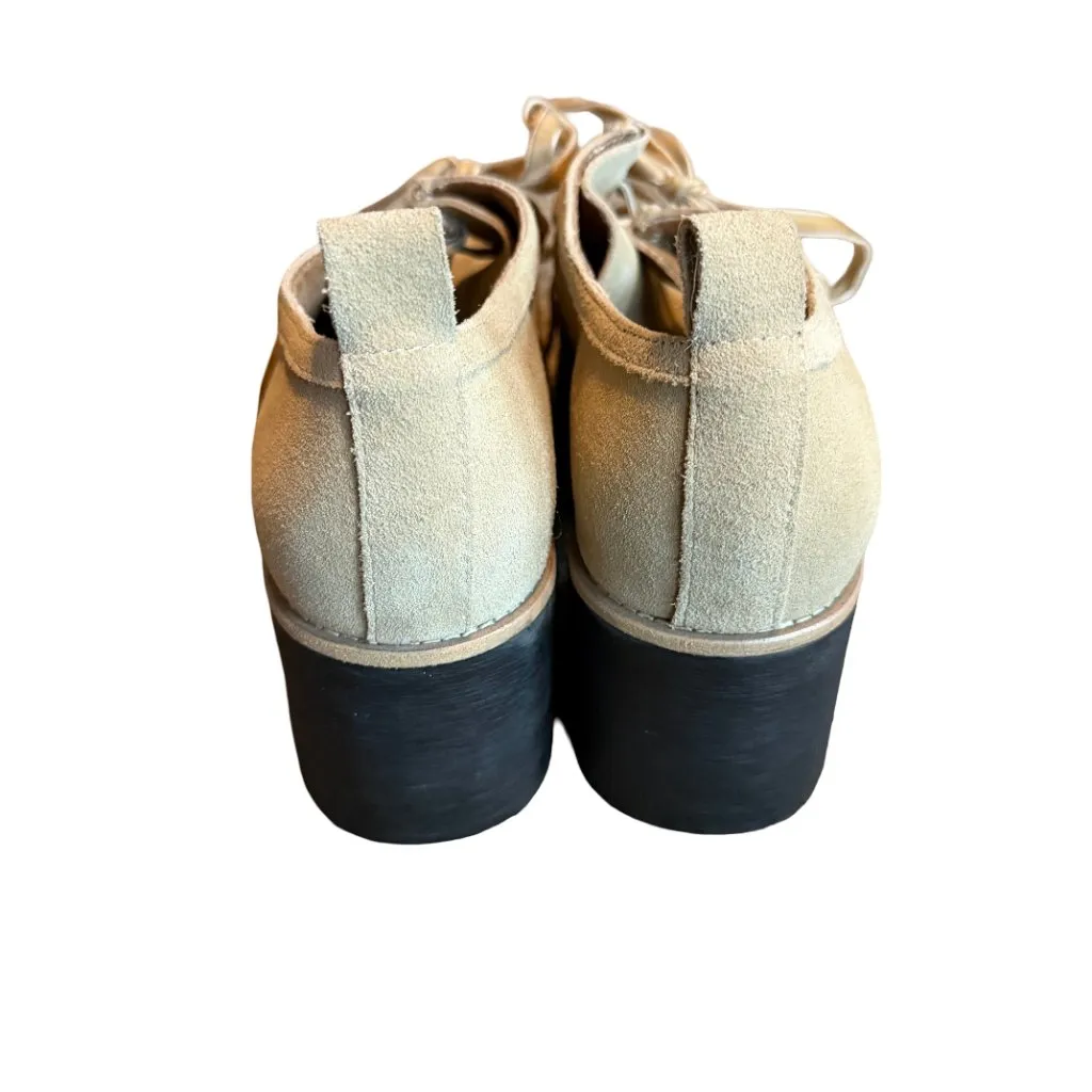 Kelsi Dagger Brooklyn Olga Lug Loafer Heels Beige Platform Booties Shoes Size 10 - Image 8