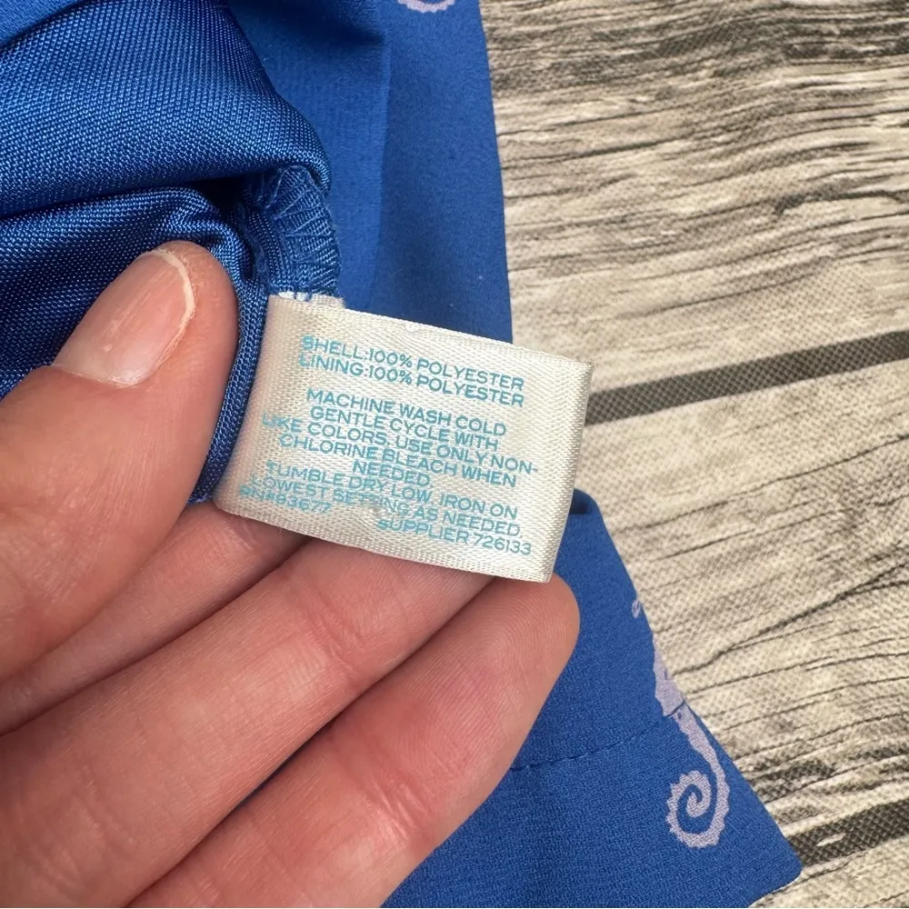 L'Amour Nanette Lepore Women's Seahorse Romper Blue White S SM Small Camisole - Image 10