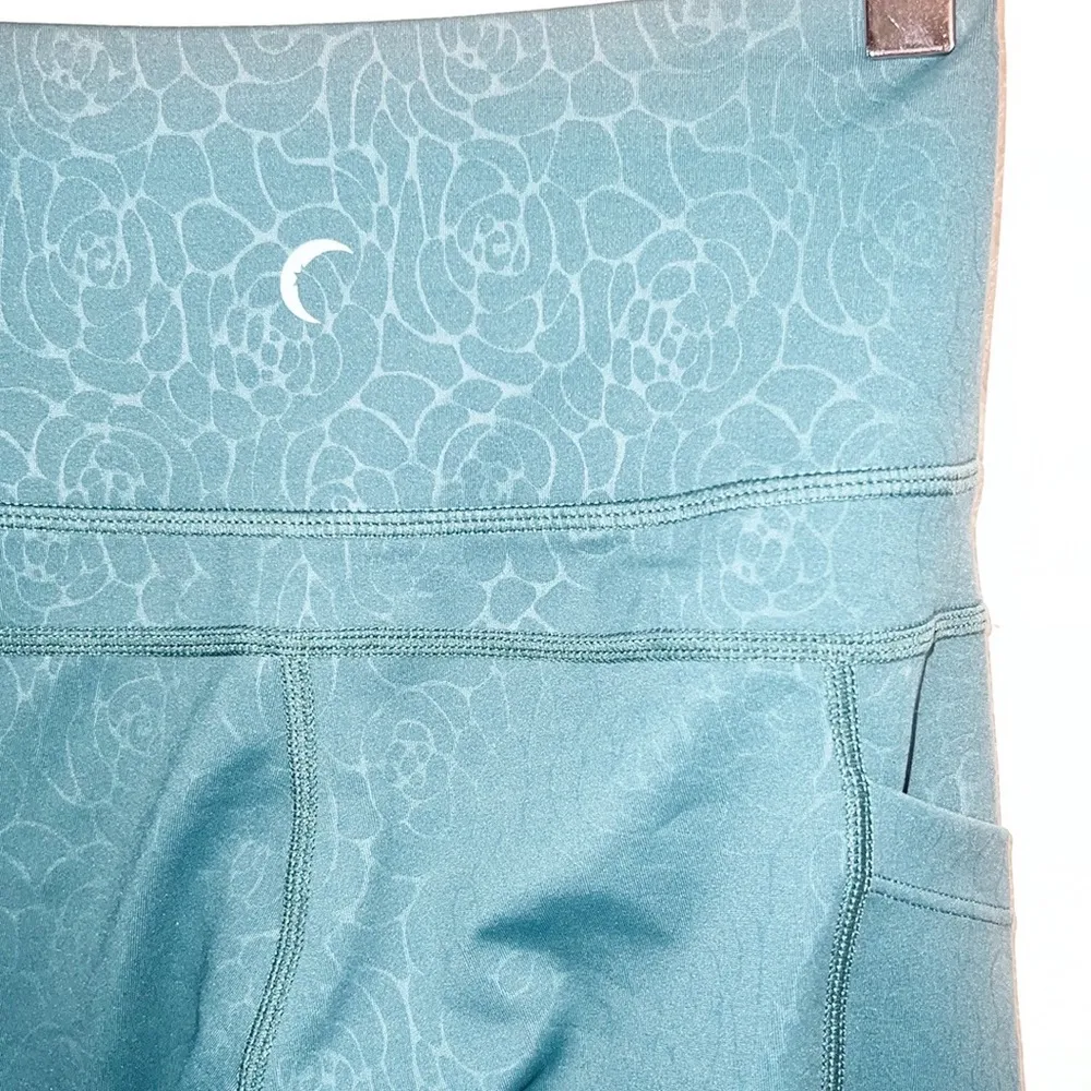 Zyia Active Light N Tight Dark Teal Embossed Floral High Rise Leggings - Image 9
