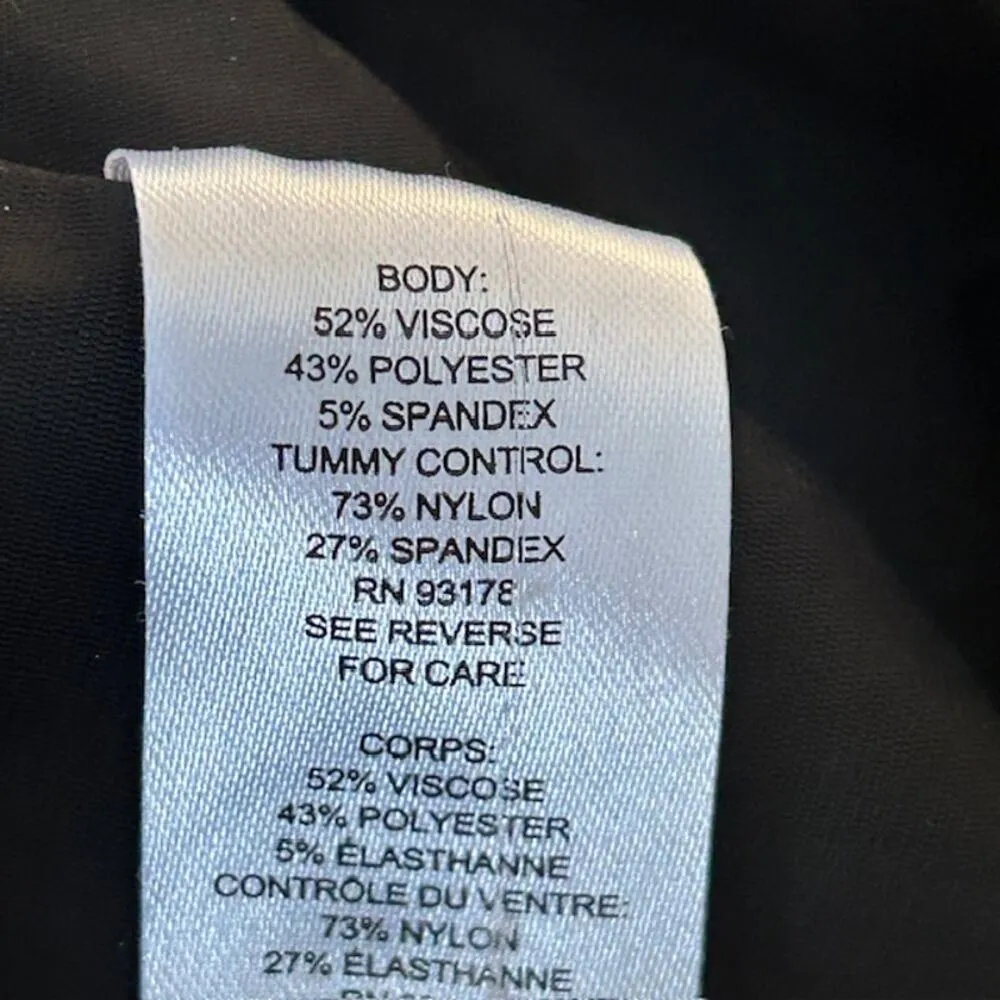 Tahari Houndstooth Black and White Tummy Control Stretch Dress Pants, Size XL - Image 6