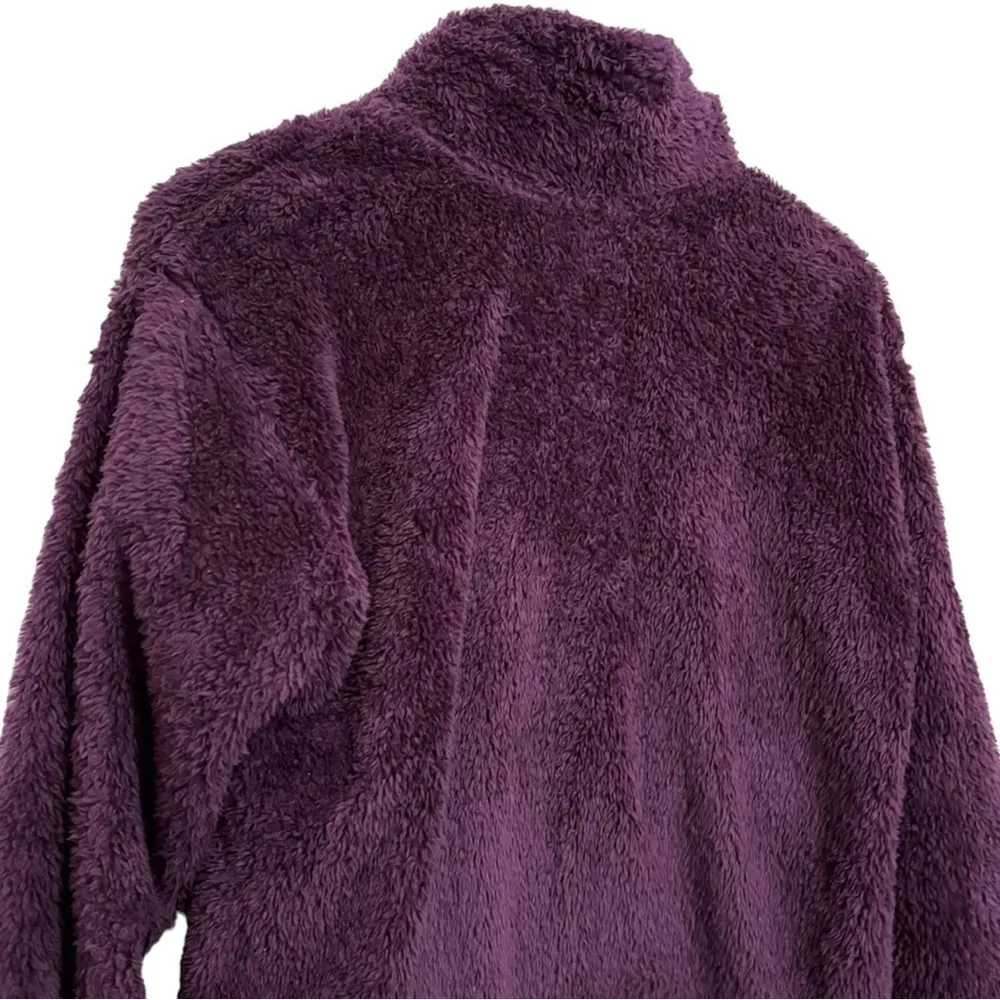 Women’s The North Face dark purple high pile fleece pullover size small - Image 7