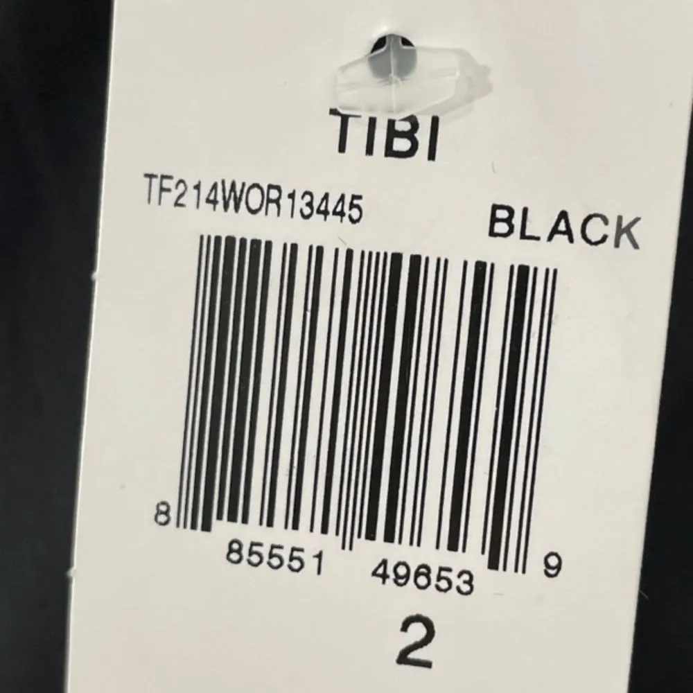 NWT Tibi Black Virgin Wool Blend V-Neck Jacquard Fit & Flare Skater Dress Size 2 - Image 5