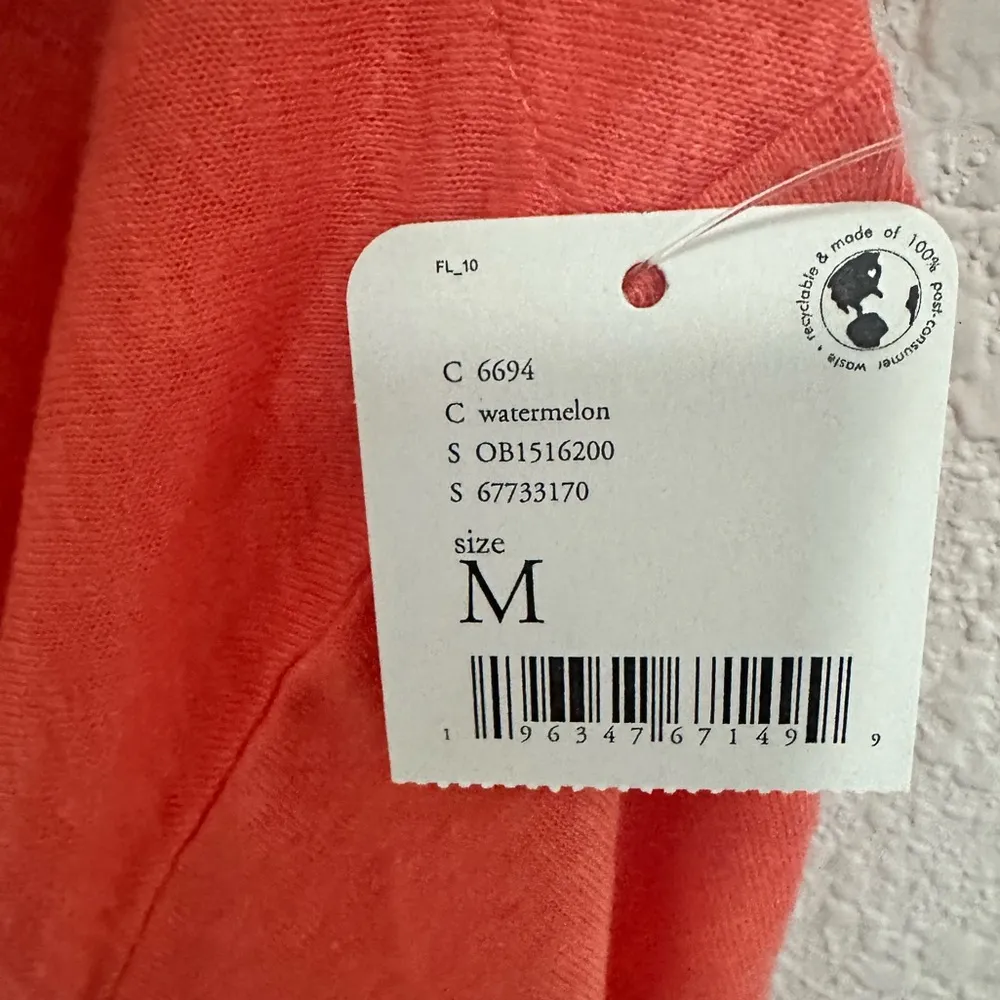 Free People Long Weekend Knit Halter Crop Tank Top Watermelon Coral Medium NEW - Image 6