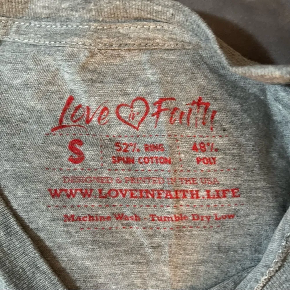 Love in Faith Merry Christmas Truck Long Sleeve Tshirt Marled Grey Red S Gray - Image 8