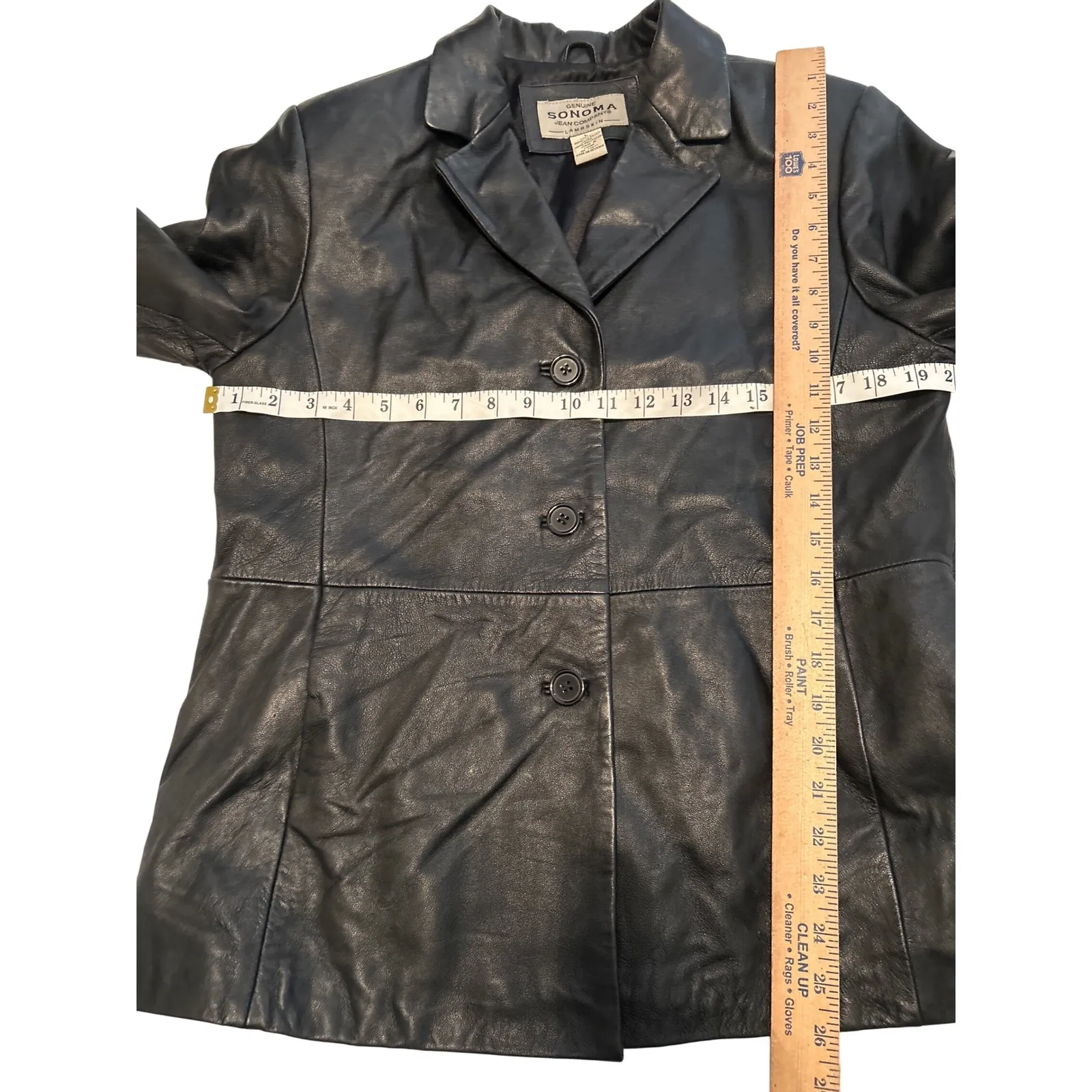 Lambskin Leather Blazer Jacket Black Womens Size L Sonoma Jan Company very soft Size L - Image 5