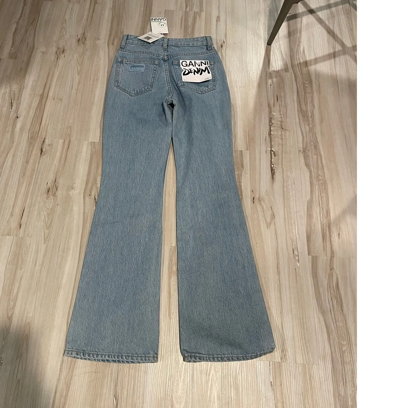 Ganni Denim Betzy high rise flared jeans size 24 waist 32L - Image 6