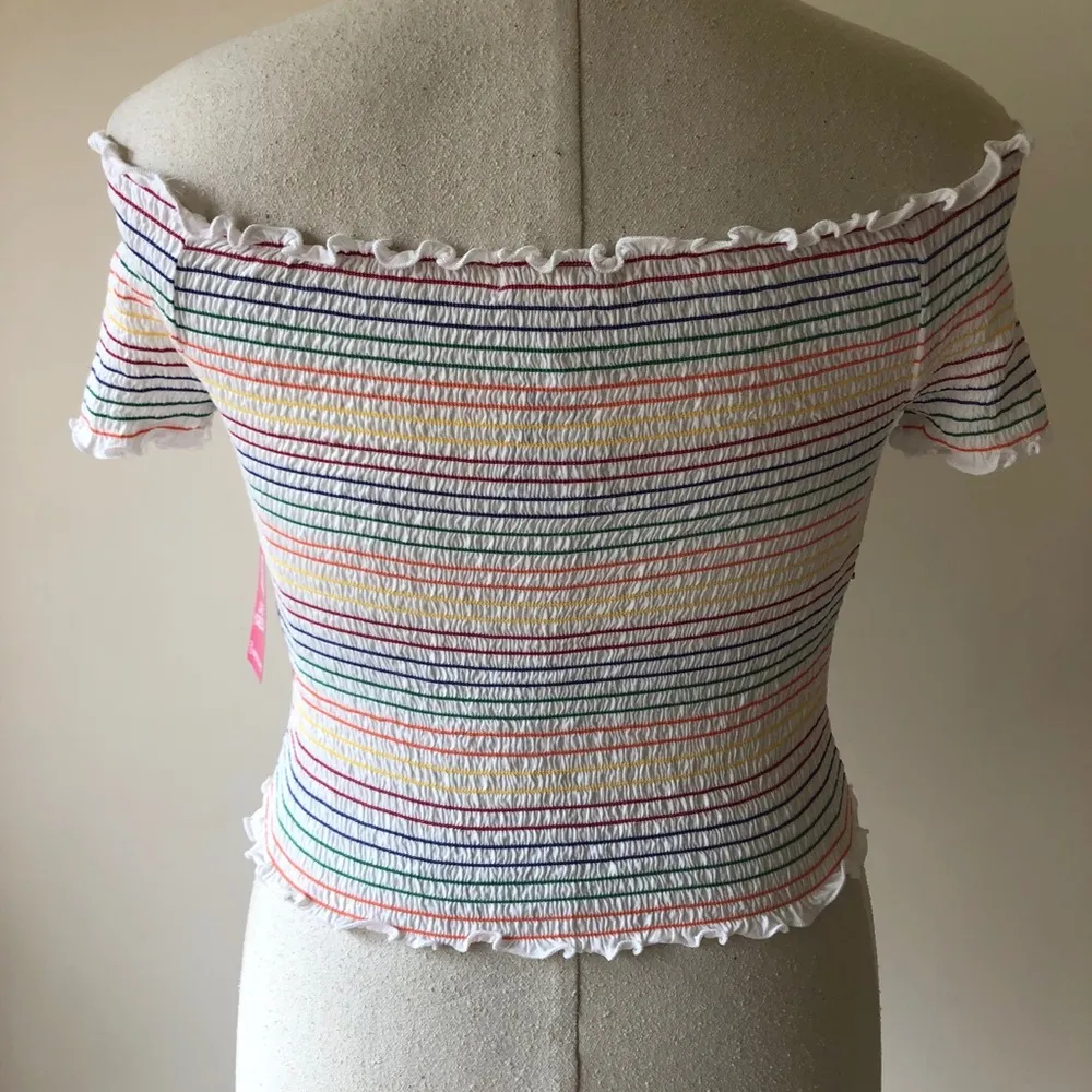 Heart & Hips Rainbow Smocked Off The Shoulder Top - Image 8