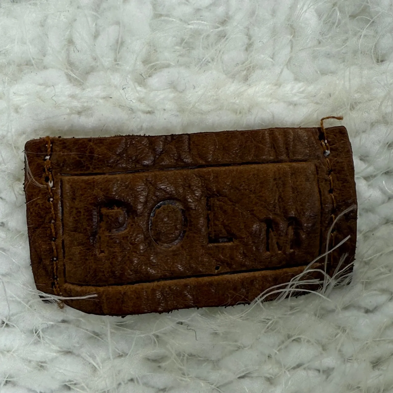 POL Distressed Cozy Fuzzy Knit Crewneck Sweater Women's White Distressed Holes M - Image 4