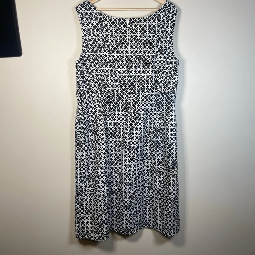 Talbots Geometric Sheath Dress Size 20 Cotton‎ Spandex slight stretch Minimalist - Image 6