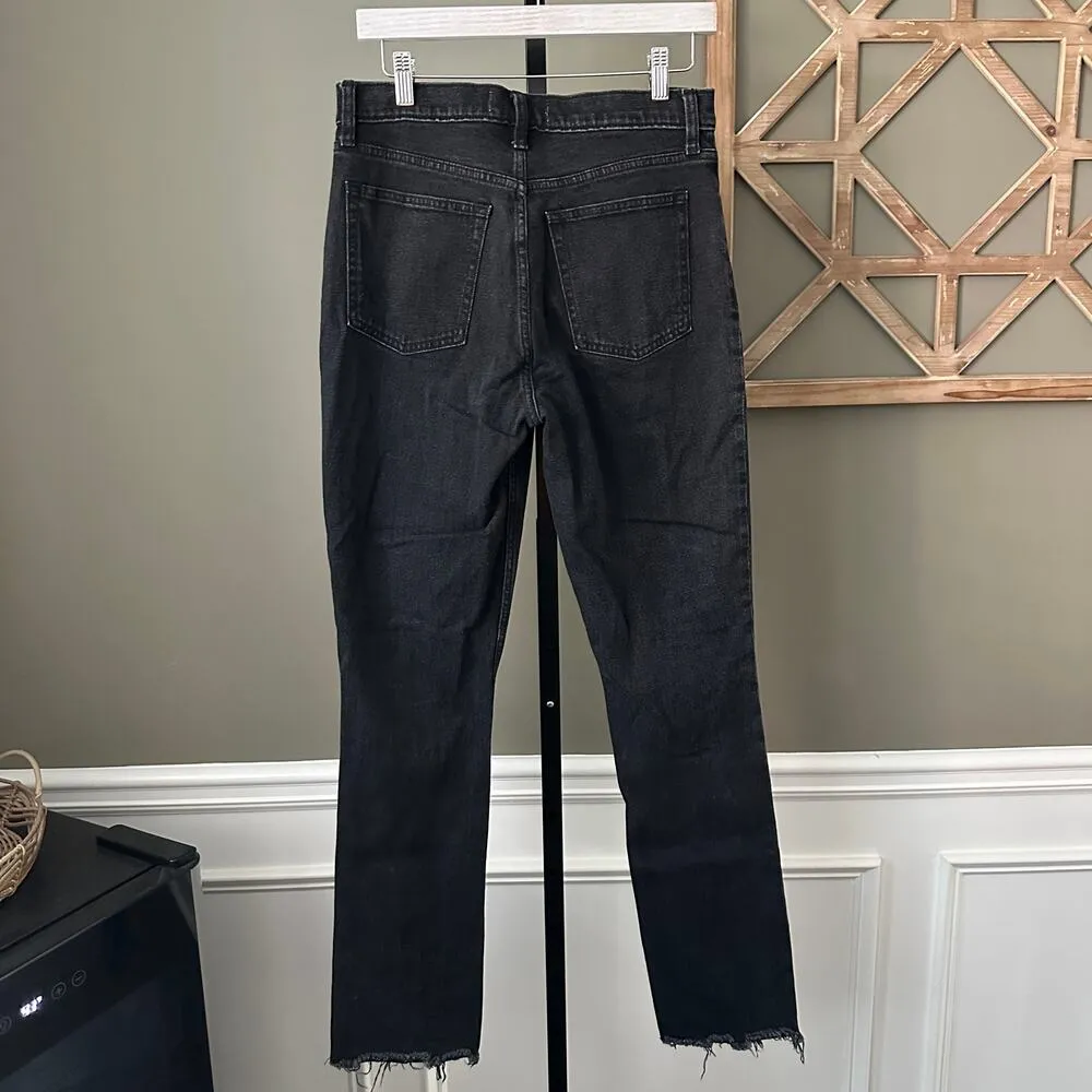 Abercrombie High Rise Skinny Jean with Slit - Washed Black - 8 R - Image 5