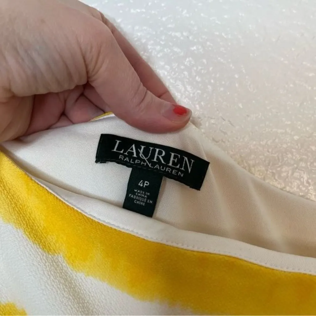 Lauren Ralph Lauren yellow & white striped one shoulder faux wrap sundress 4 - Image 11