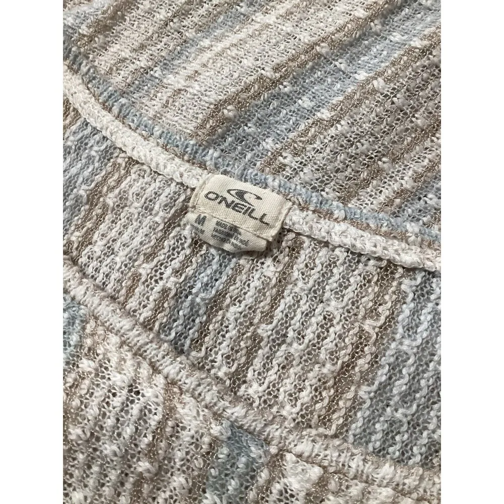 O’Neill Blue Striped Beach Knit Coverup Long Sleeve M - Image 5
