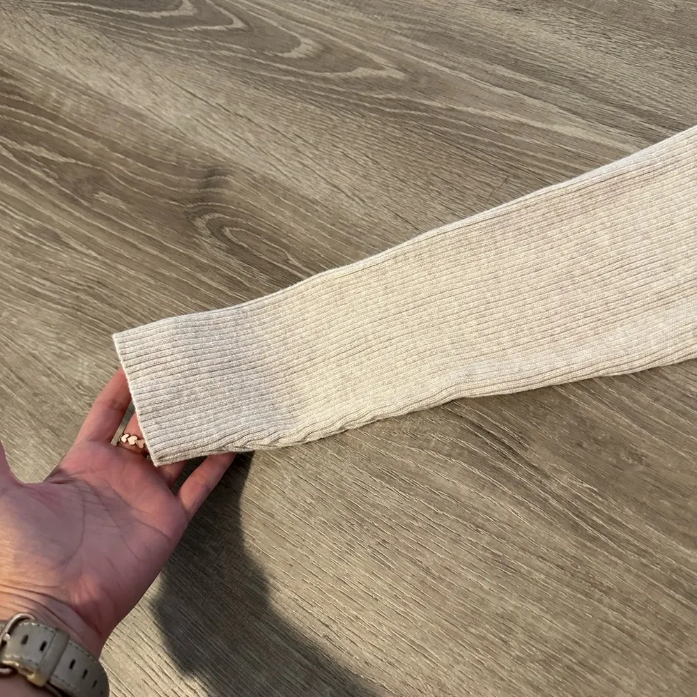 Madewell Women’s Ibiza V Neck Cinch Front Slim Long Sleeve Ribbed Pullover Sz XL - Image 8