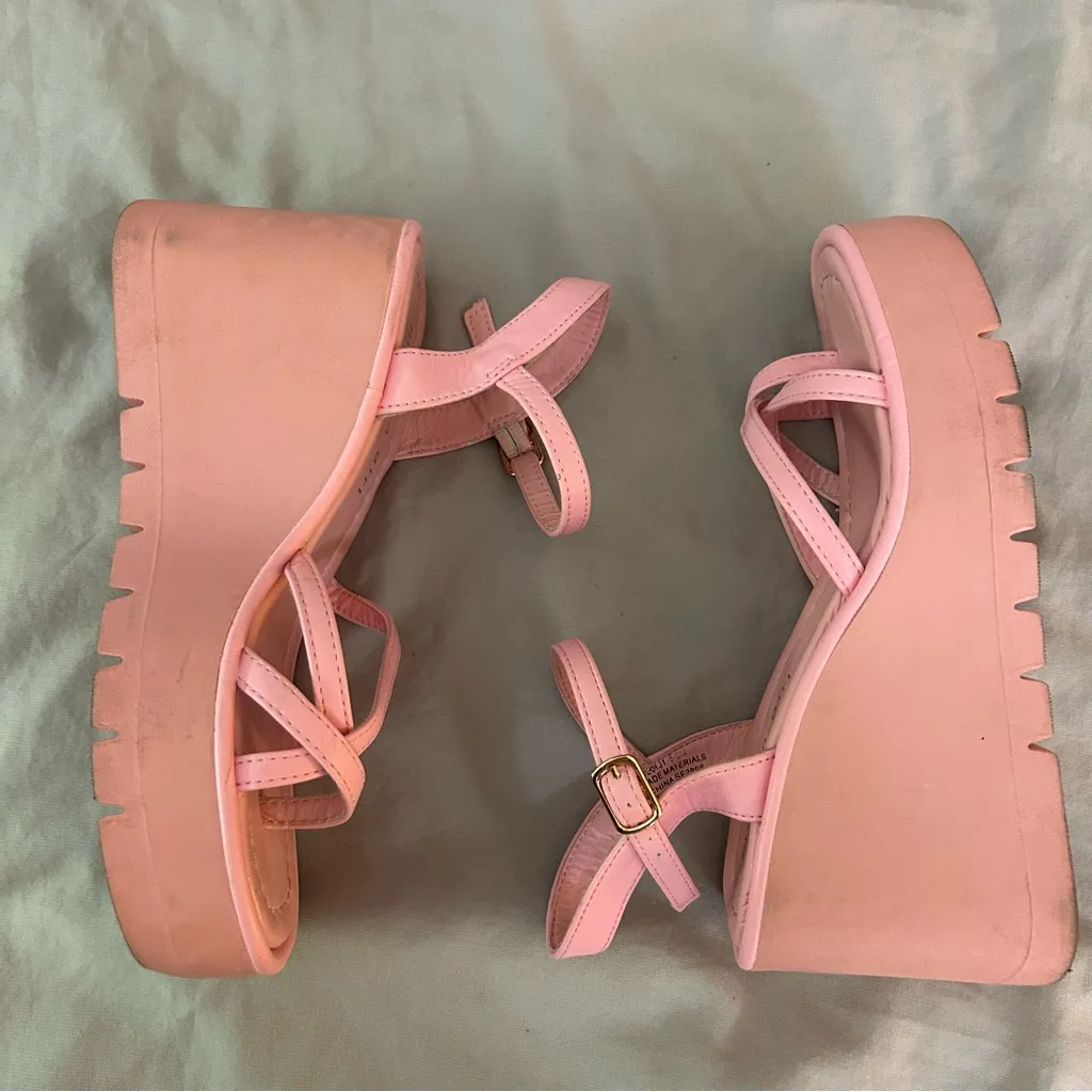 Madden Girl  Vaultt Platform Wedge Sandals 5 Pink - Image 8