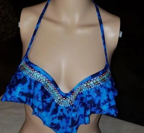 Tie Dye Ruffle Bikini Top - Image 3