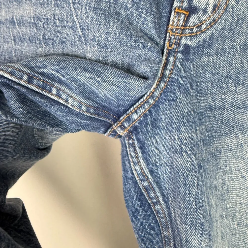 Abercrombie & Fitch The Mom High Rise Jeans Distressed Raw Hem Size 31 12 L LONG - Image 5