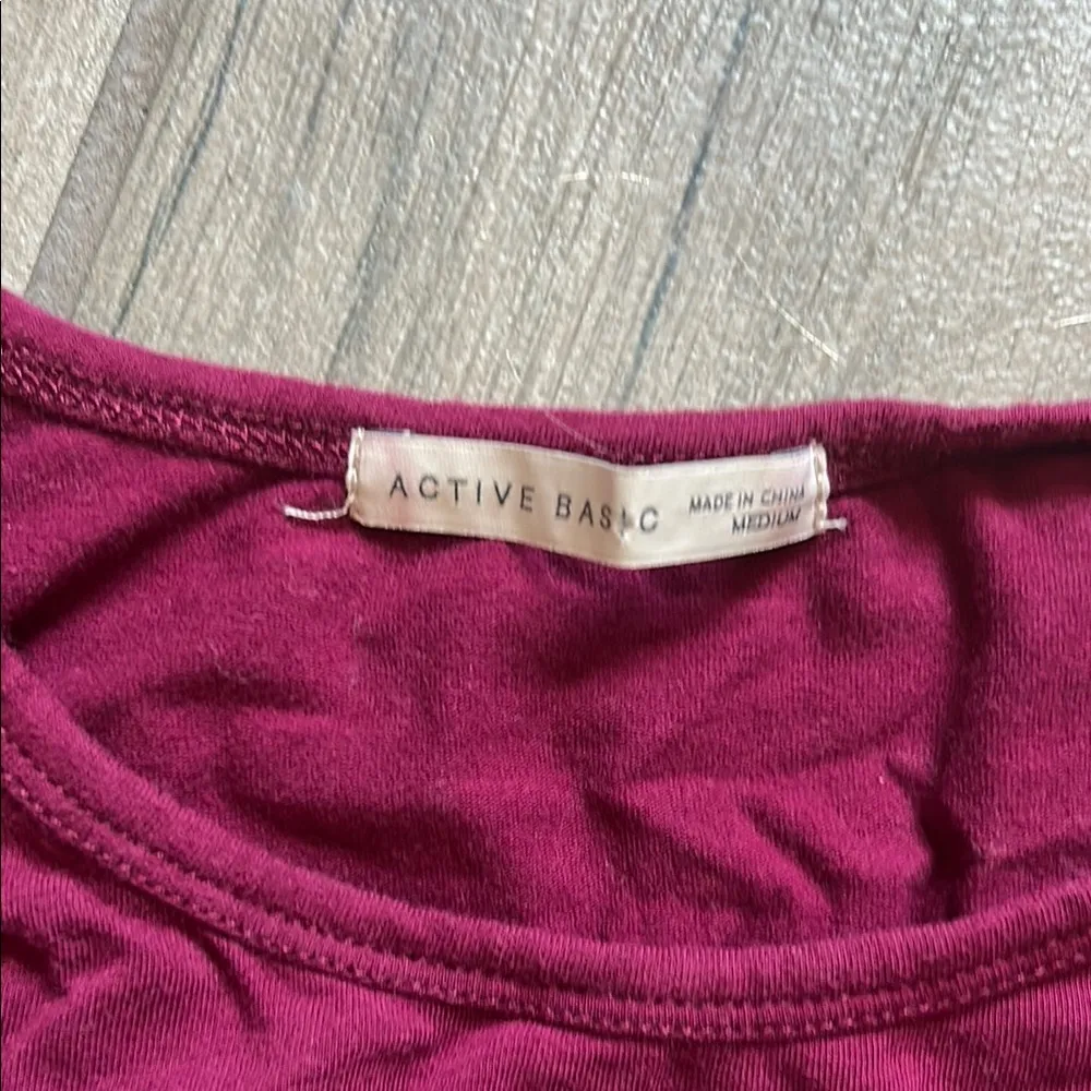 Active Basic Red Asymmetrical Crop Tank Top - Image 2