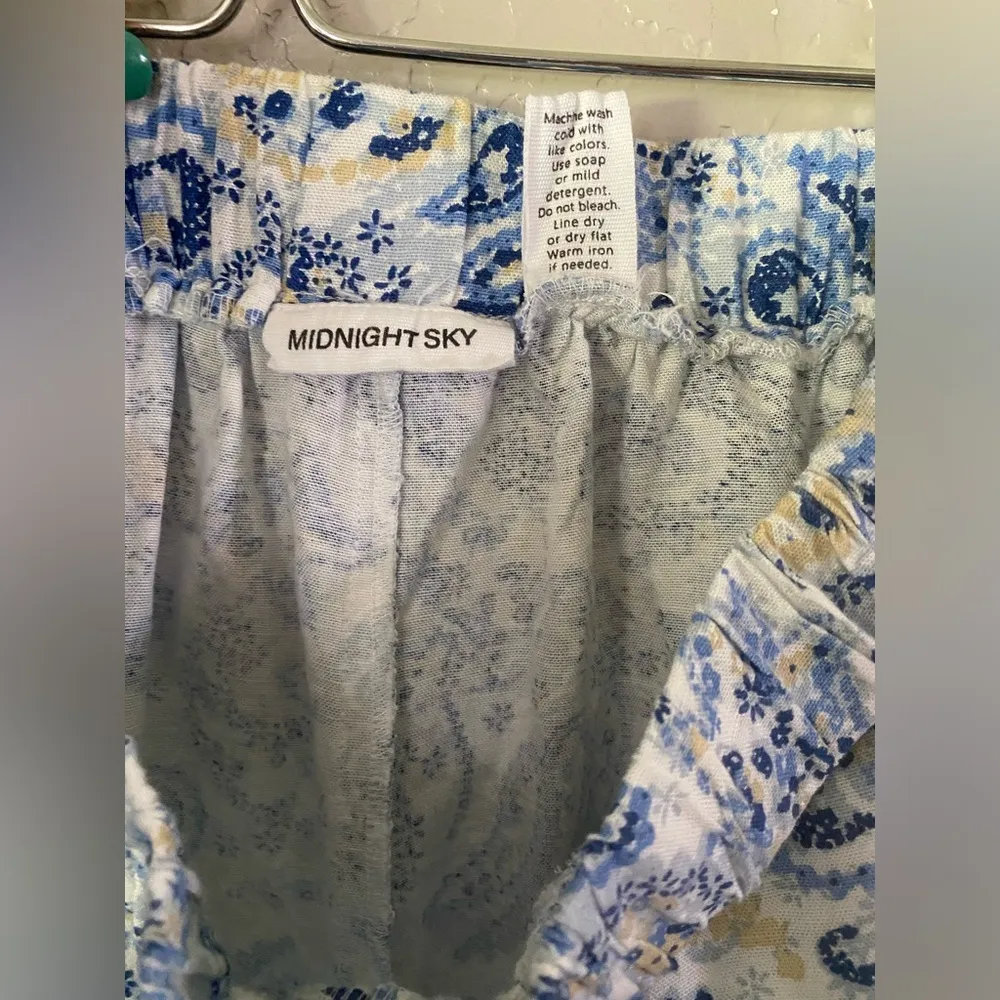 Paisley Print PALAZZO Pants and TOP 2-Piece Outfit Set By Midnight Sky Size L - Image 7