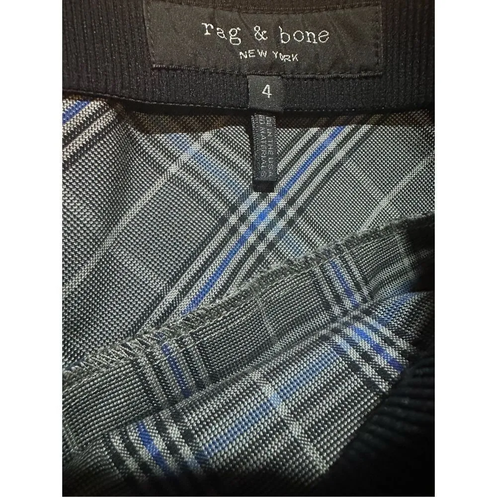 Rag & Bone Simone with Yoke Gray Blue Plaid trouser pants sz 4 - Image 5