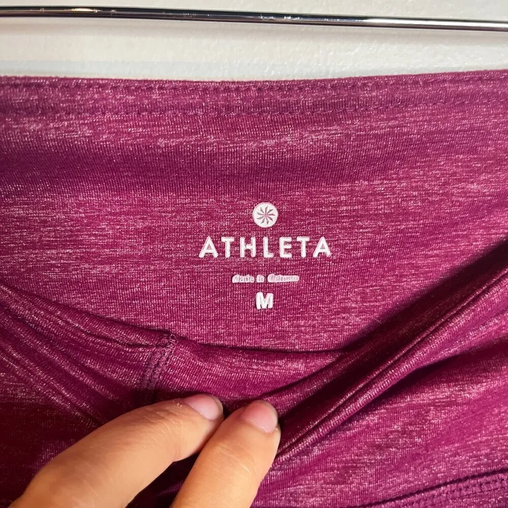Athleta burgundy spacedye Chaturanga Gusset CoolMax cropped leggings - Image 3