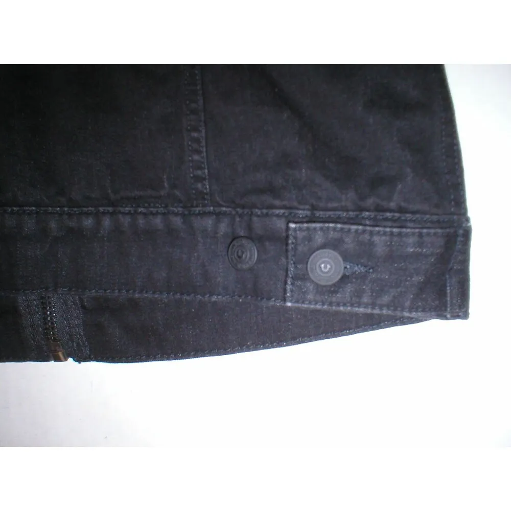 New NWT 228 Womens True Religion Jeans Designer L Black Vest Sherpa Lined Jacket - Image 7