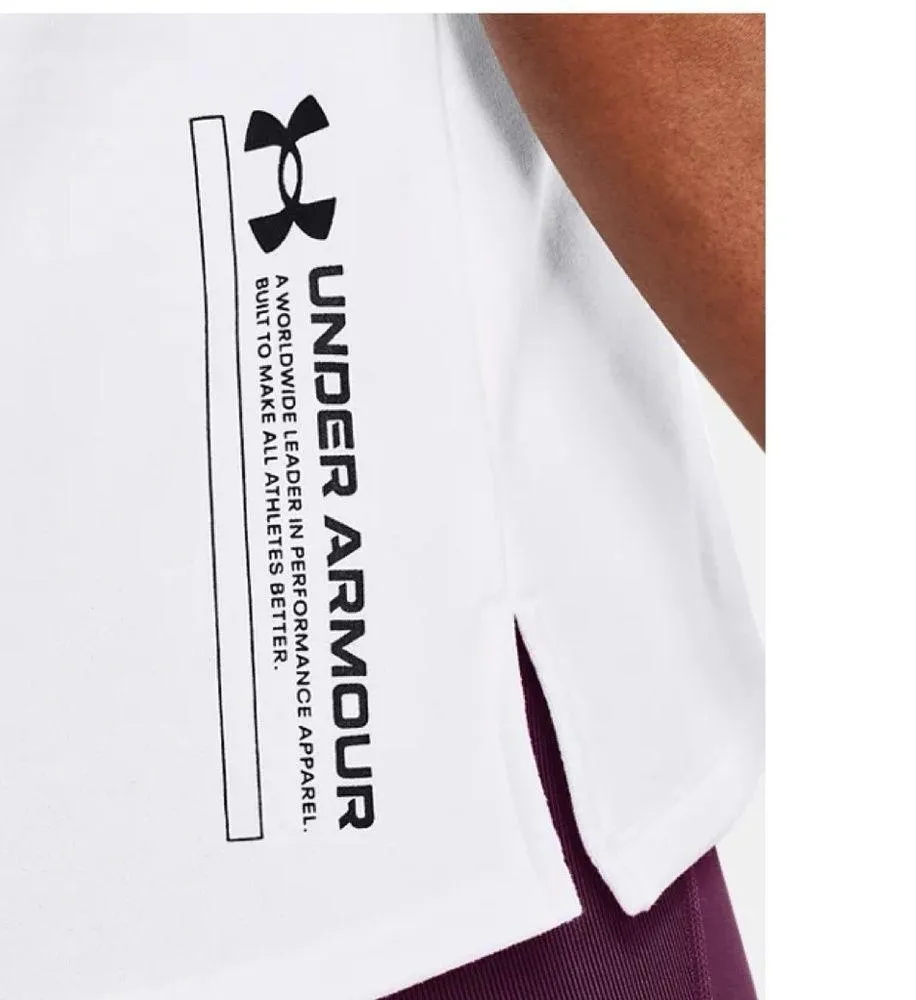 NWT Women's Under Armour UA Terry Sleeveless Hoodie White Medium - Image 2