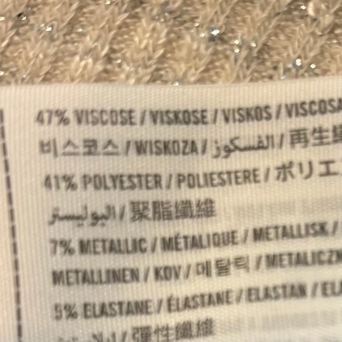 Y2K ABERCROMBIE & FITCH cream sparkle mock neck long sleeve top, size large - Image 8