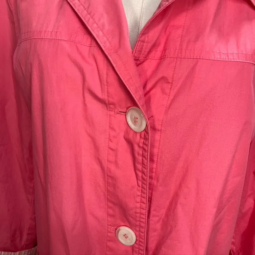 J‎ Jill Women's Pink Cotton Button Front Lined Jacket Coat Size M - Image 2