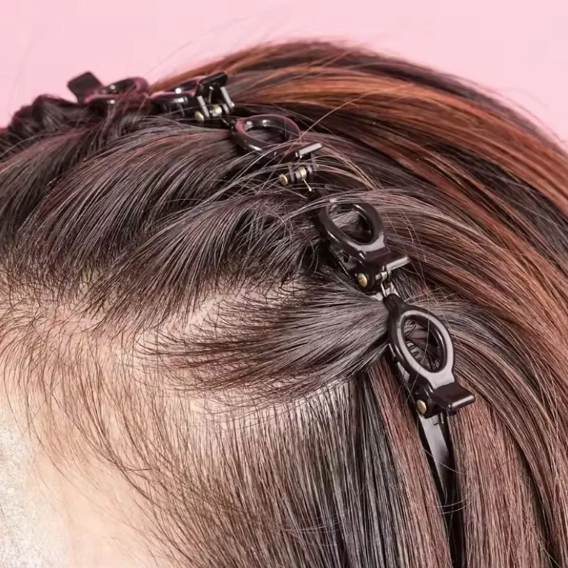 Women’s Double Row Hair Claw Headband Brown - Image 2